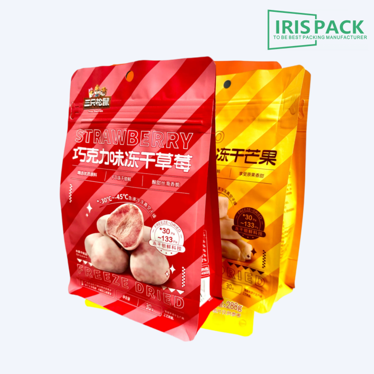  COLORFUL CUSTOMIZED PRINTED Quad Seal Bag FOR FREEZE-DRIED FRUIT,PACKAGING BAG,S