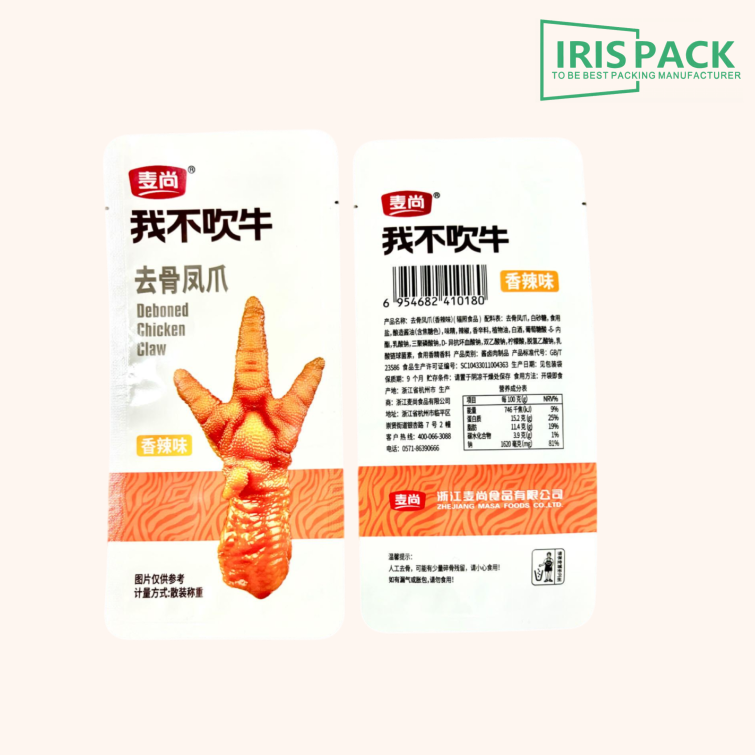  HIGH QUALITY RETORT POUCH FOR SNACK ,CHICKEN FEET WITHOUT BONE